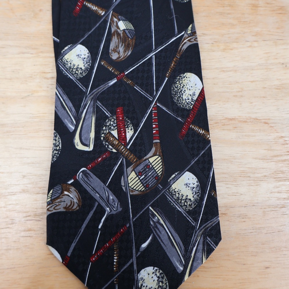 Executive Ties Golf Clubs Balls Necktie Mens Vintage 90s Country Club Career - Picture 2 of 6